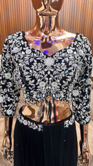 Black and Silver Embroidered Lehenga Set