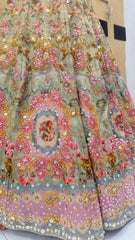 Celestial Blush Couture Designer Lehenga Set – Hand-Embellished Sequin Bridal Lehenga with Crystal Corset Blouse & Dupatta