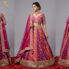 Handcrafted Rani Banarasi Designer Lehenga Choli Set