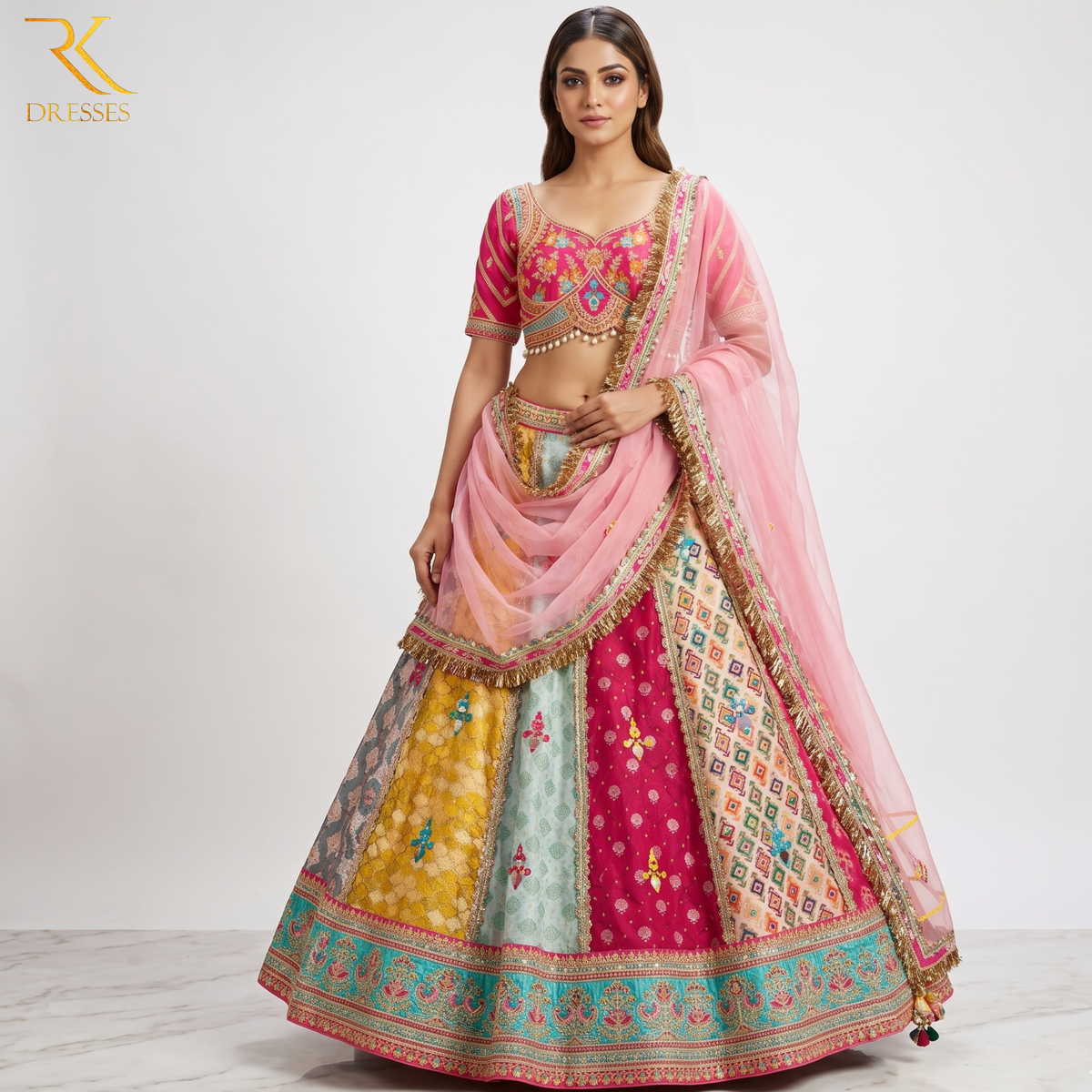 Handcrafted Royal Multicolor Designer Lehenga Choli Set