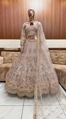 Royal Gold Embellished Bridal Lehenga with Intricate Handwork