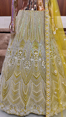 Radiant Yellow Embroidered Lehenga Set with Floral Detailing