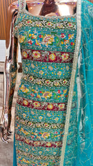 Elegant Teal Green Embroidered Kurta Set with Dupatta