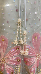 Luxury Ice Blue Butterfly Lehenga Set with Pearl, Sequins & 3D Hand Embroidered