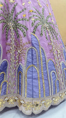 Lavender Hand-Made Designer Lehenga Set with Heavy Pearl & Coin Work Blouse & Organza Dupatta